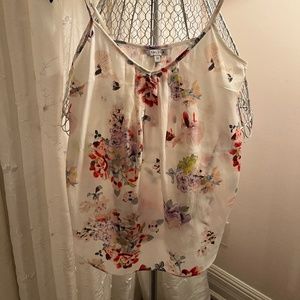 Talula Camisole Blouse Top in Cream with Florals